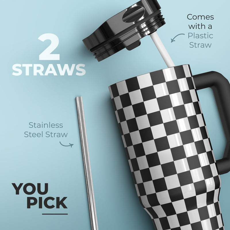 Thicc 40oz Black Floral